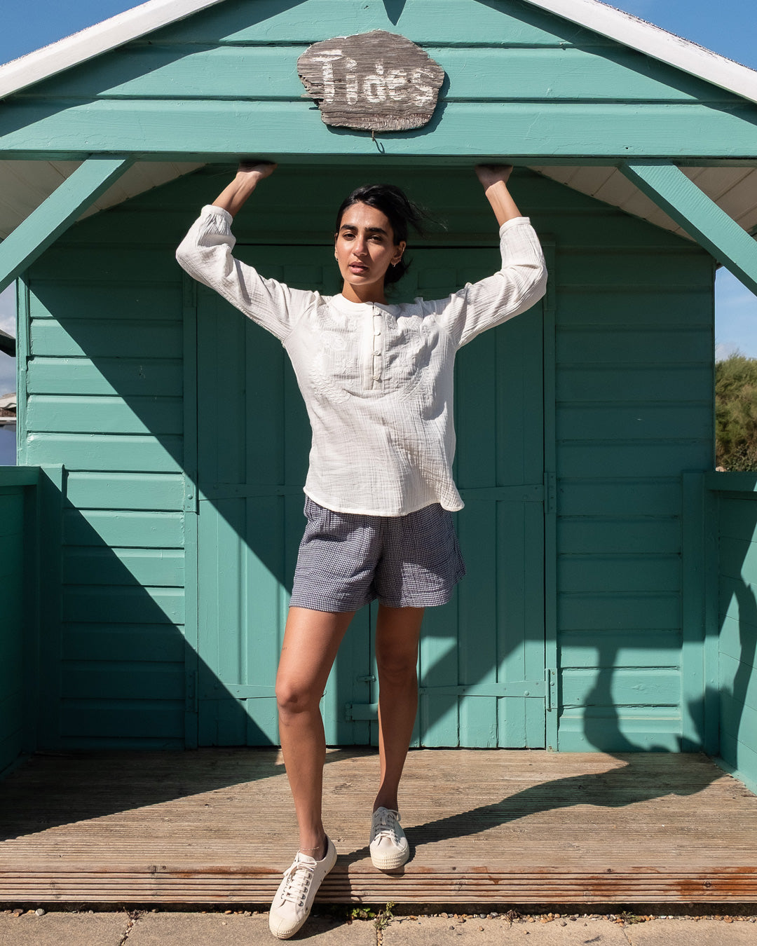 Bibico Petra Day Shorts in Navy Check