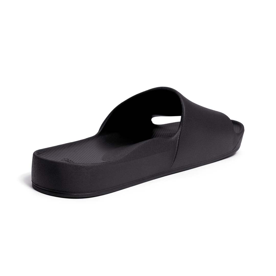 Archies Black Arch Support Slides - Classic Black