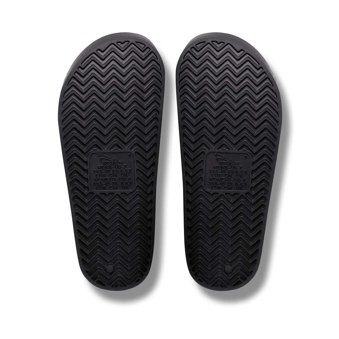 Archies Black Arch Support Slides - Classic Black