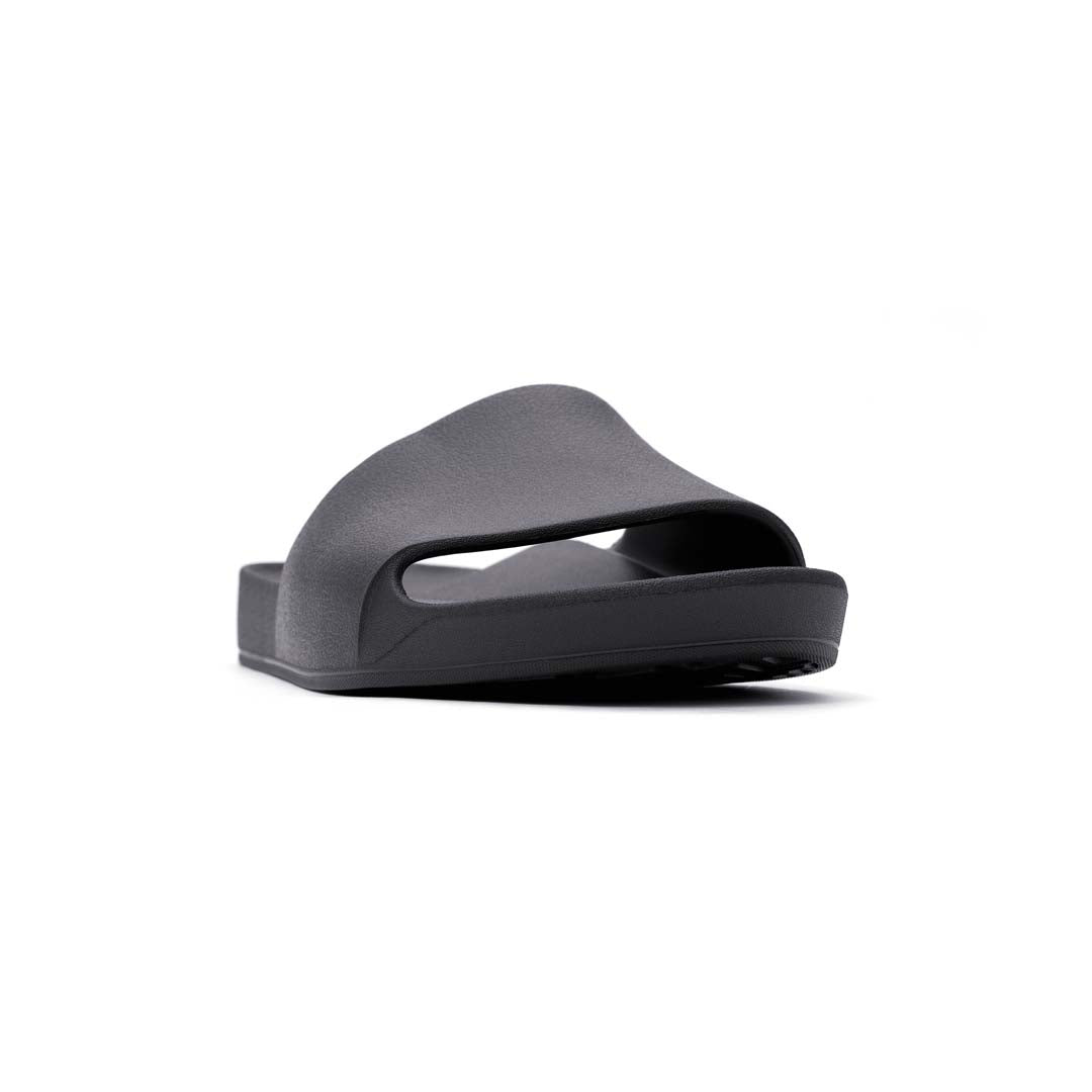 Archies Black Arch Support Slides - Classic Black