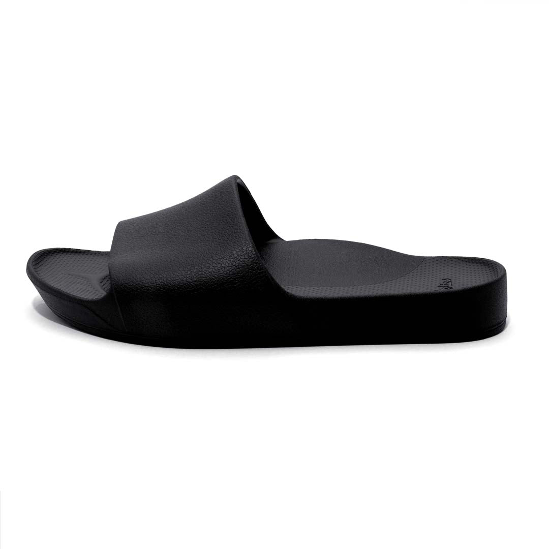 Archies Black Arch Support Slides - Classic Black