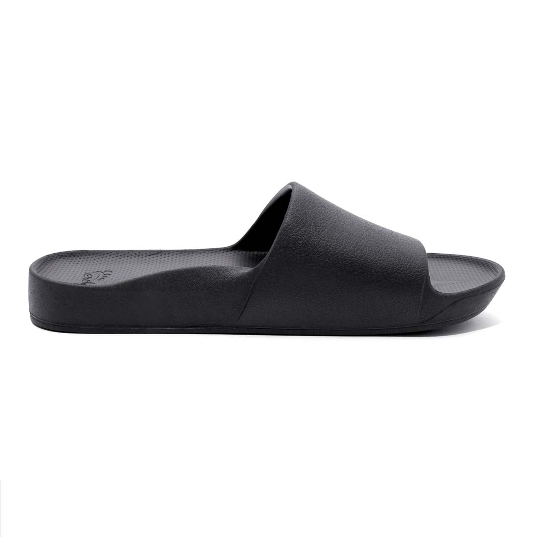 Archies Black Arch Support Slides - Classic Black