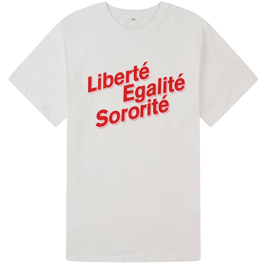 Black & Beech - Liberté, Egalité, Sororité White Organic Cotton T-Shirt