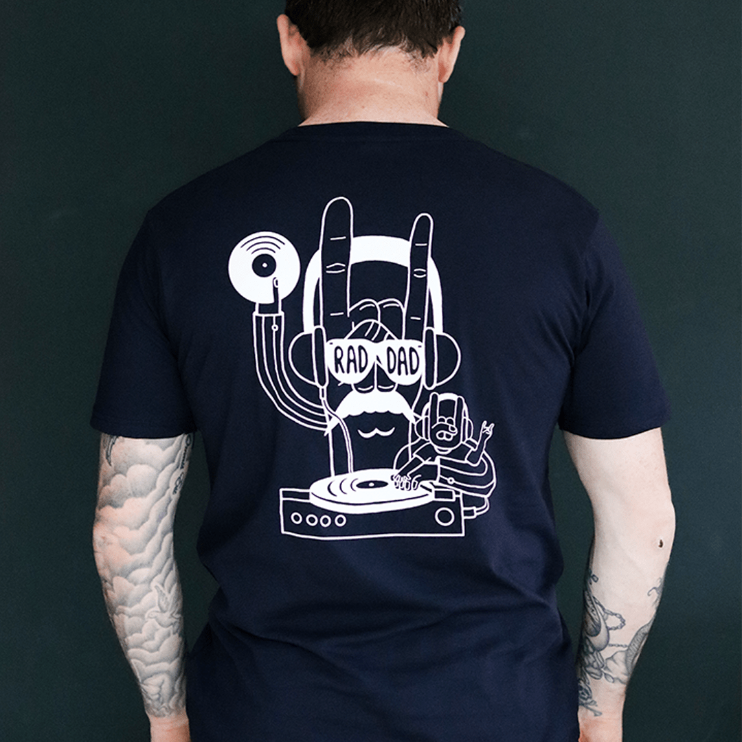 Black & Beech - RAD DAD Music T-Shirt in Dark Navy