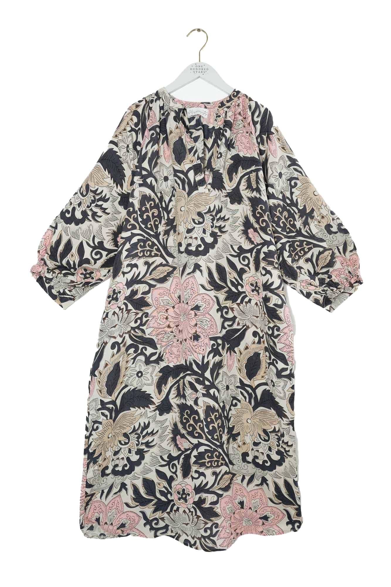 One Hundred Stars Block Taupe Raglan Dress