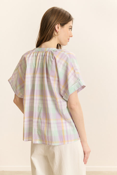 Garance Paris Celda Shirt in Lilac Check