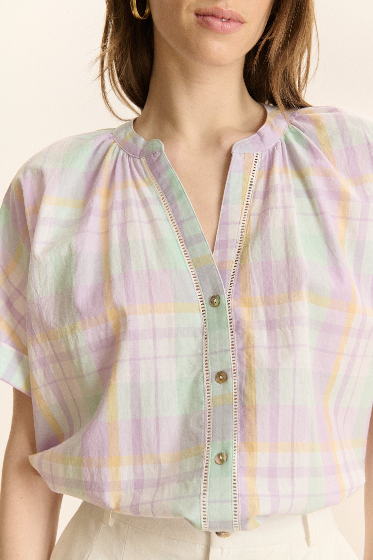 Garance Paris Celda Shirt in Lilac Check