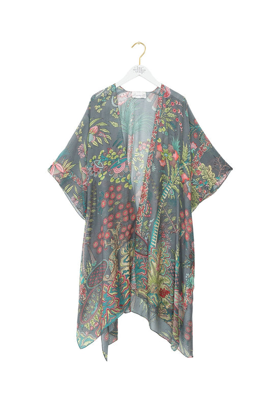 One Hundred Stars Boho Garden Grey Throwover
