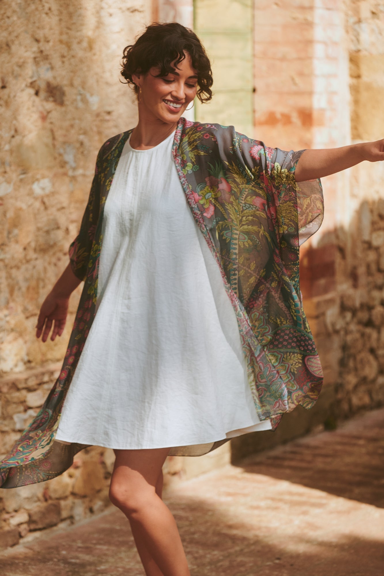 One Hundred Stars Boho Garden Grey Throwover
