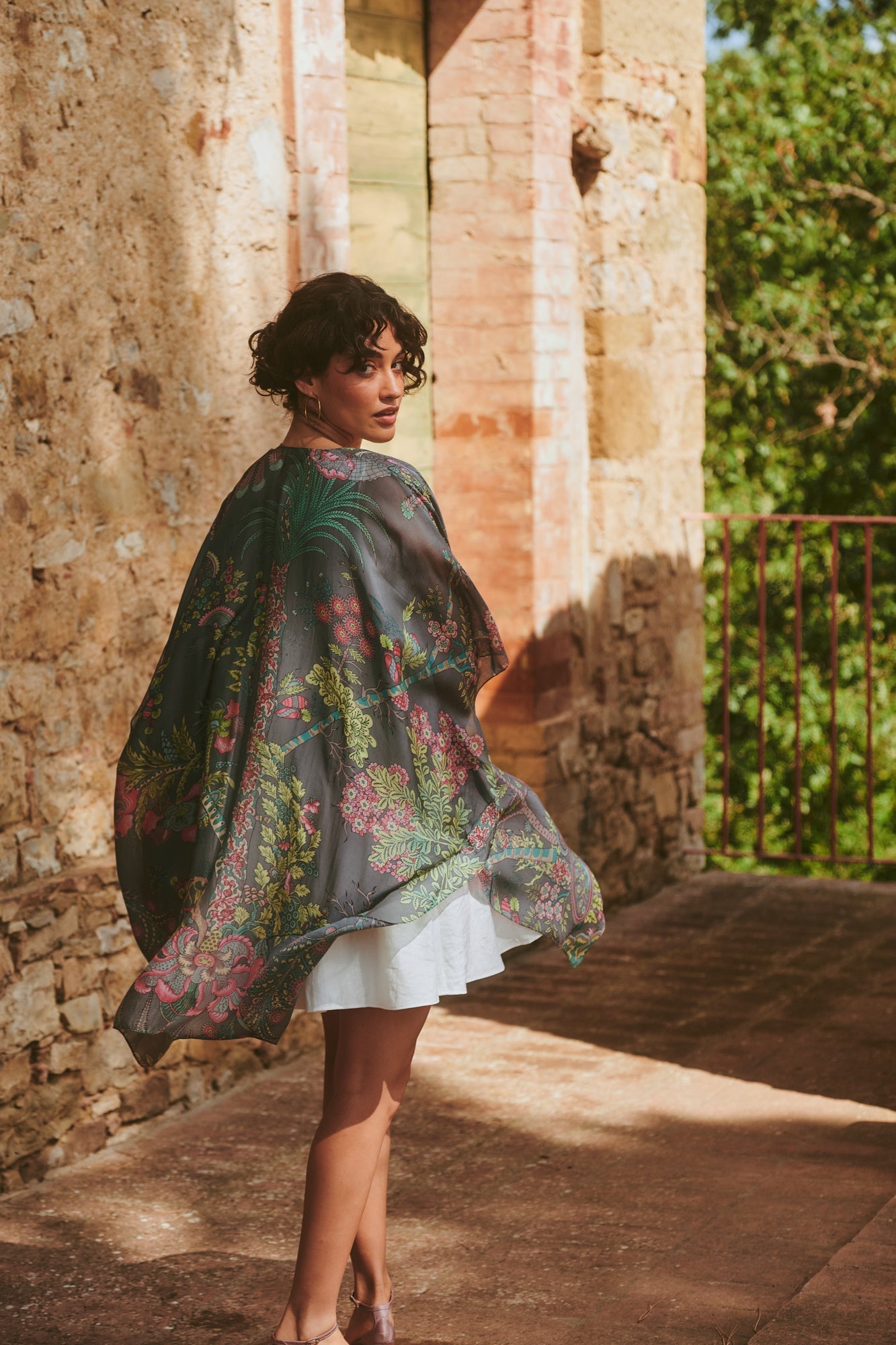 One Hundred Stars Boho Garden Grey Throwover