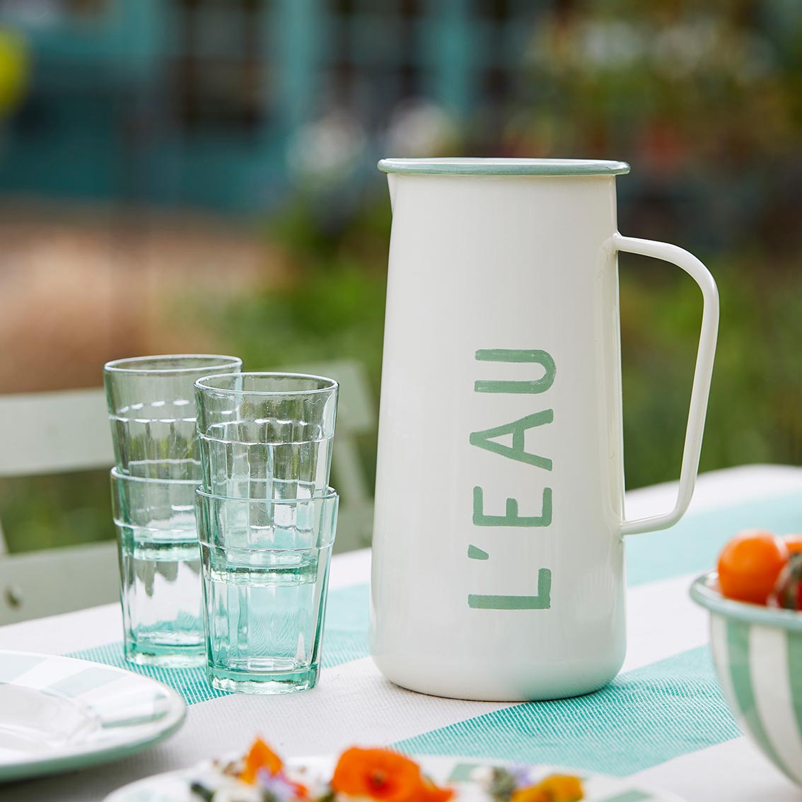 Talking Tables Enamel Water Jug "L'Eau" - 20cm