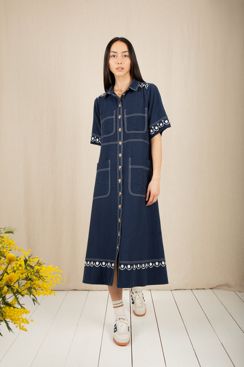 Bonte London Andie Dress in Navy