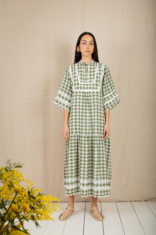 Bonte London Fleurie Dress in Aloe