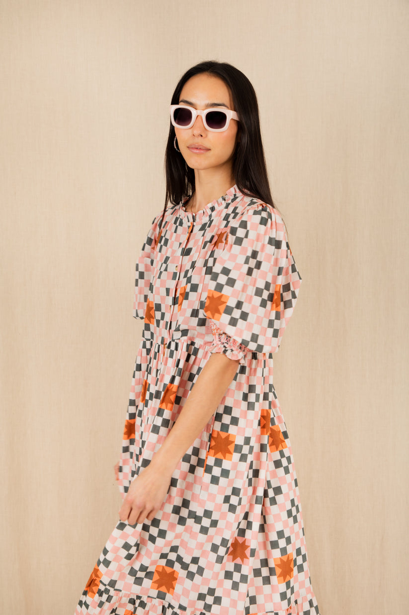 Bonte London Loane Dress in Rose Multi Print