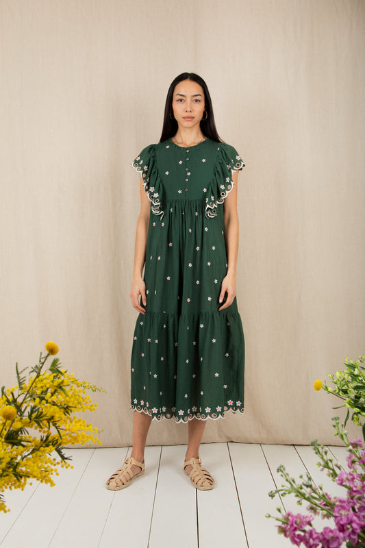 Bonte London Mavis Dress in Field Green