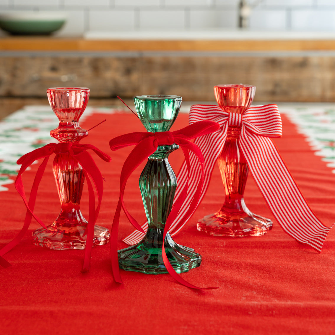 Red Velvet Decorative Bows - 8 Pack