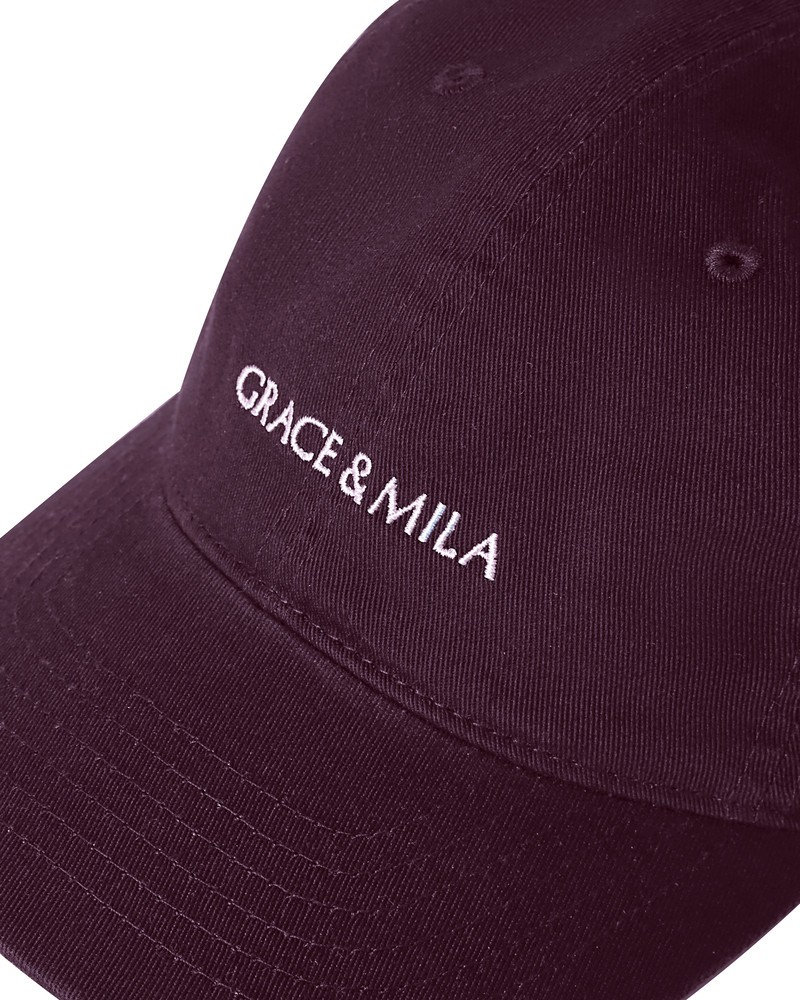 Grace & Mila Slimane Baseball Cap in Bordeaux