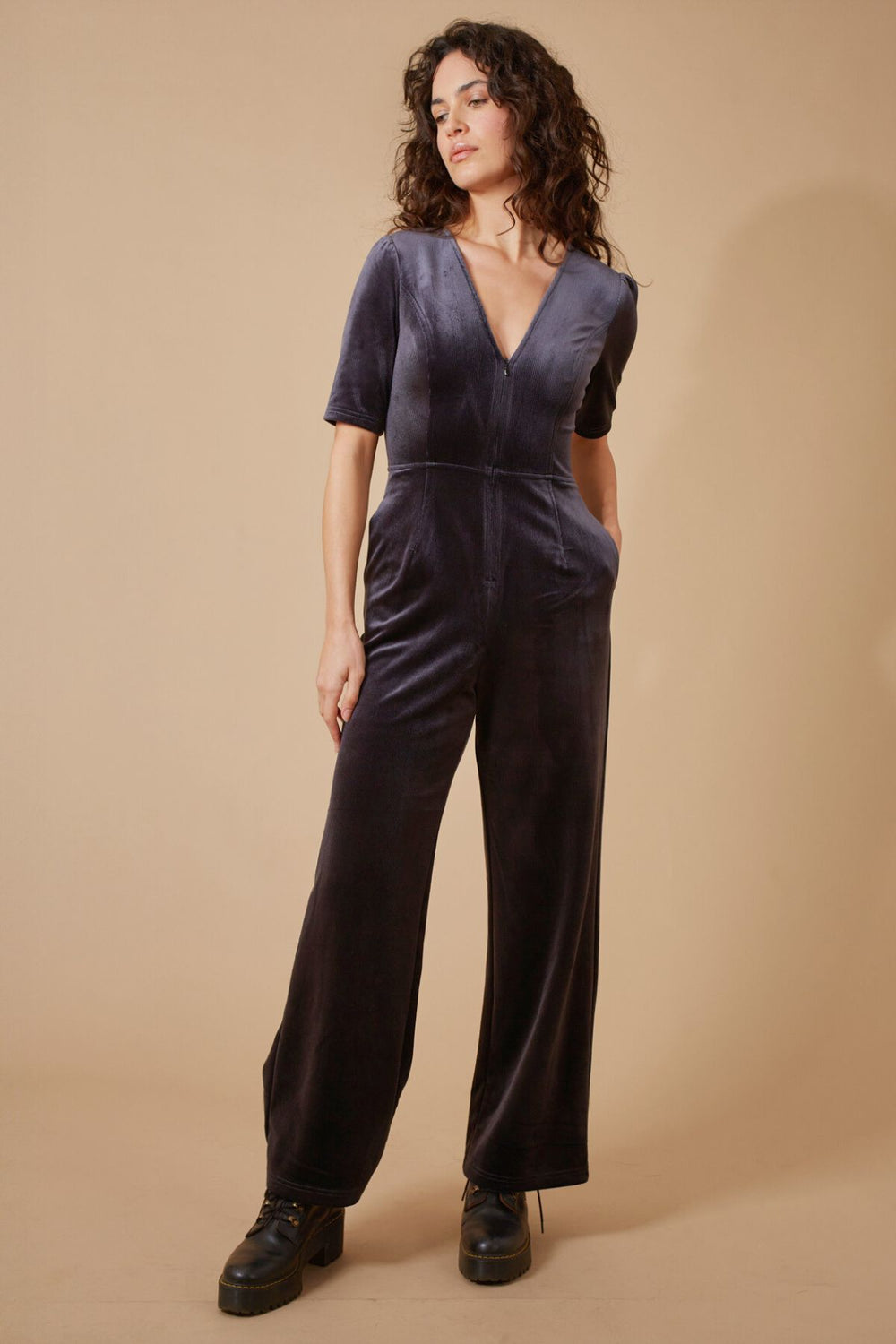 Traffic People Corrie Bratter Clan Jumpsuit in Charcoal