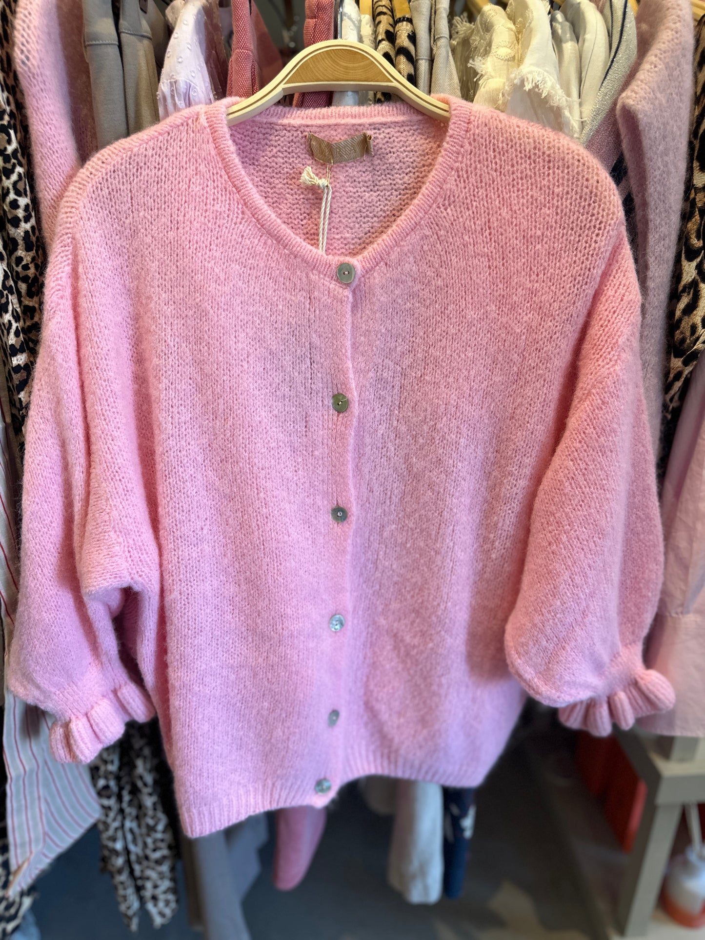 Marta Du Chateau Juliana Cardigan in Baby Pink