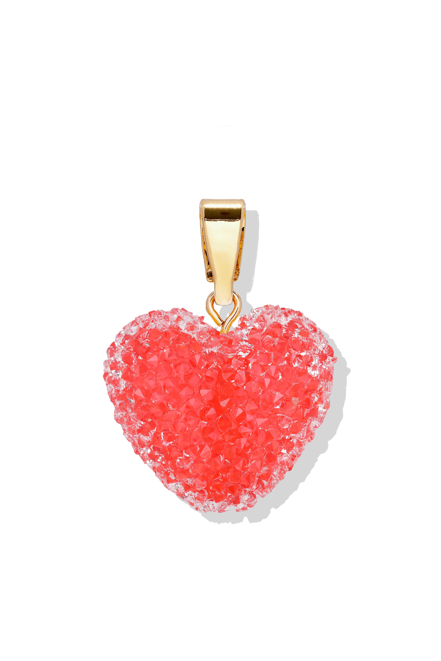 Crystal Haze Jelly Heart Pendant - Classic Connector - Watermelon (G)