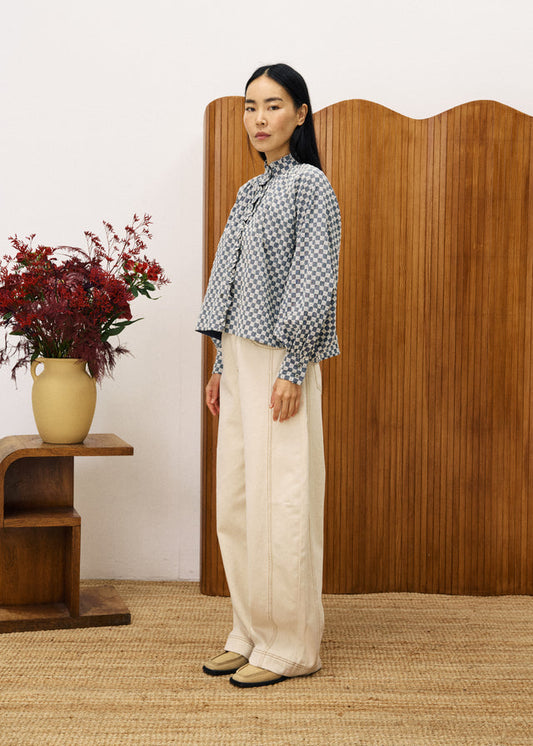 FRNCH ZINNIA Blue Denim Shirt