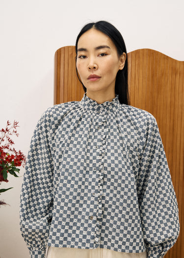 FRNCH ZINNIA Blue Denim Shirt