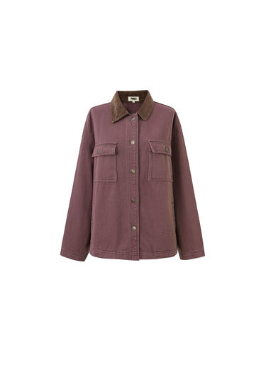 FRNCH Denim Jacket in Aubergine