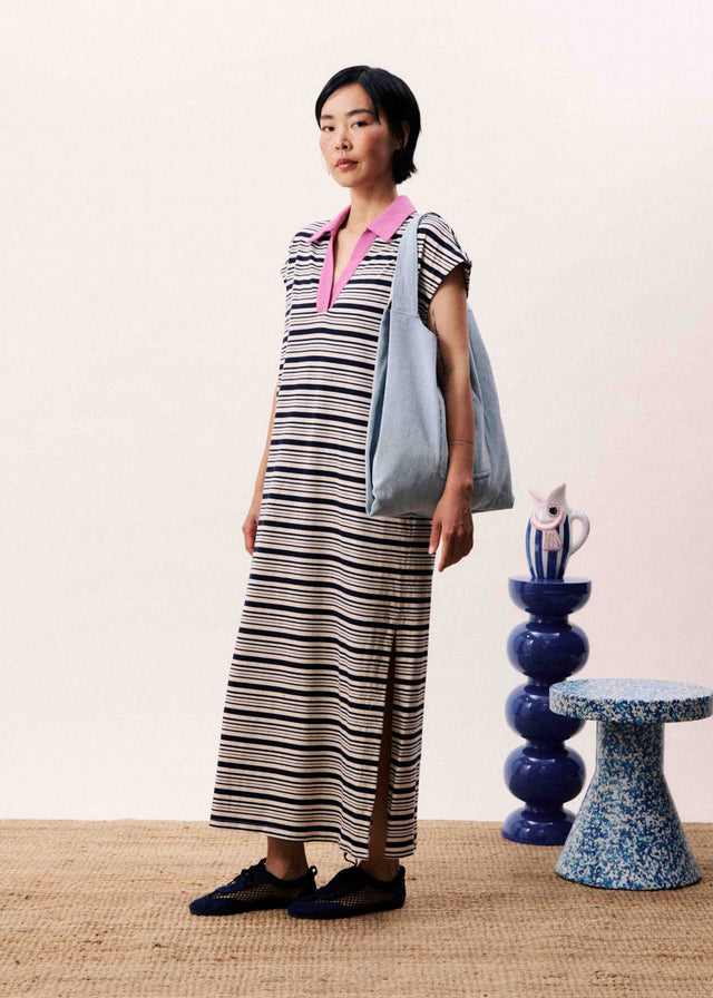 FRNCH Chachaya Dress in Blue Marine