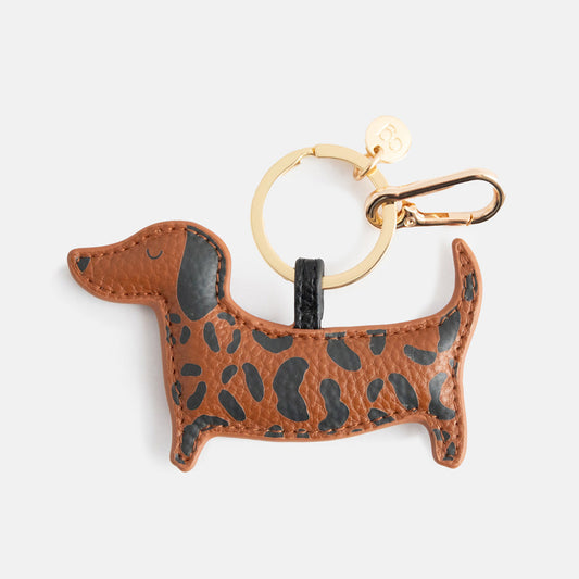 Caroline Gardner Leopard Sausage Dog Bag Charm