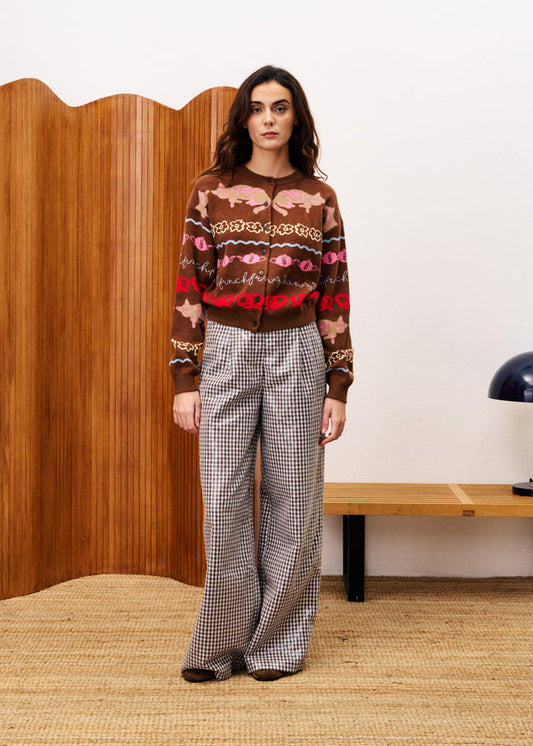 FRNCH ABYSSIN Cardigan in Ice Brown