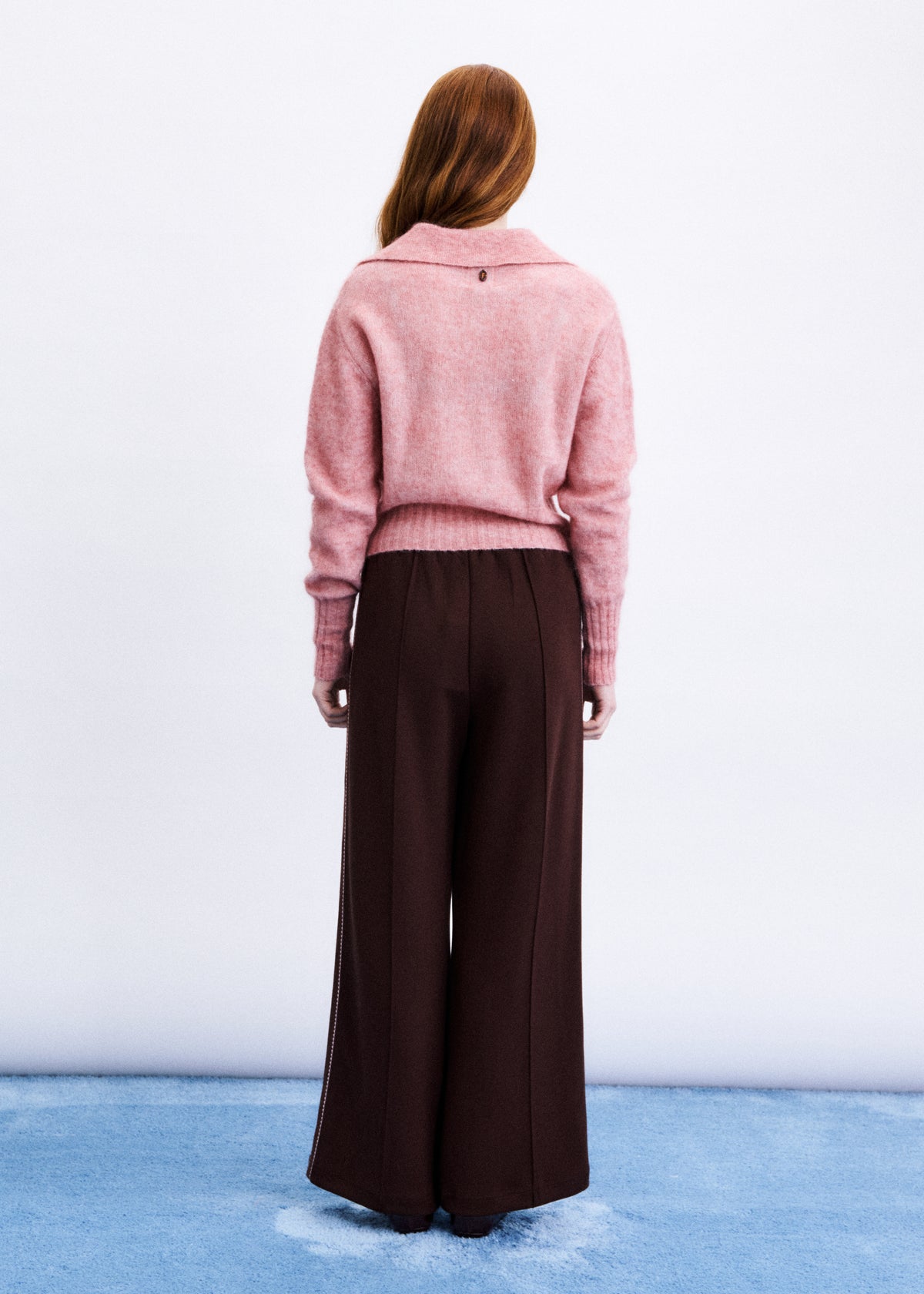 FRNCH Mirai Knitted Polo in Rose