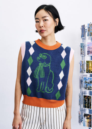 FRNCH Torquay Pullover in Blue Marine
