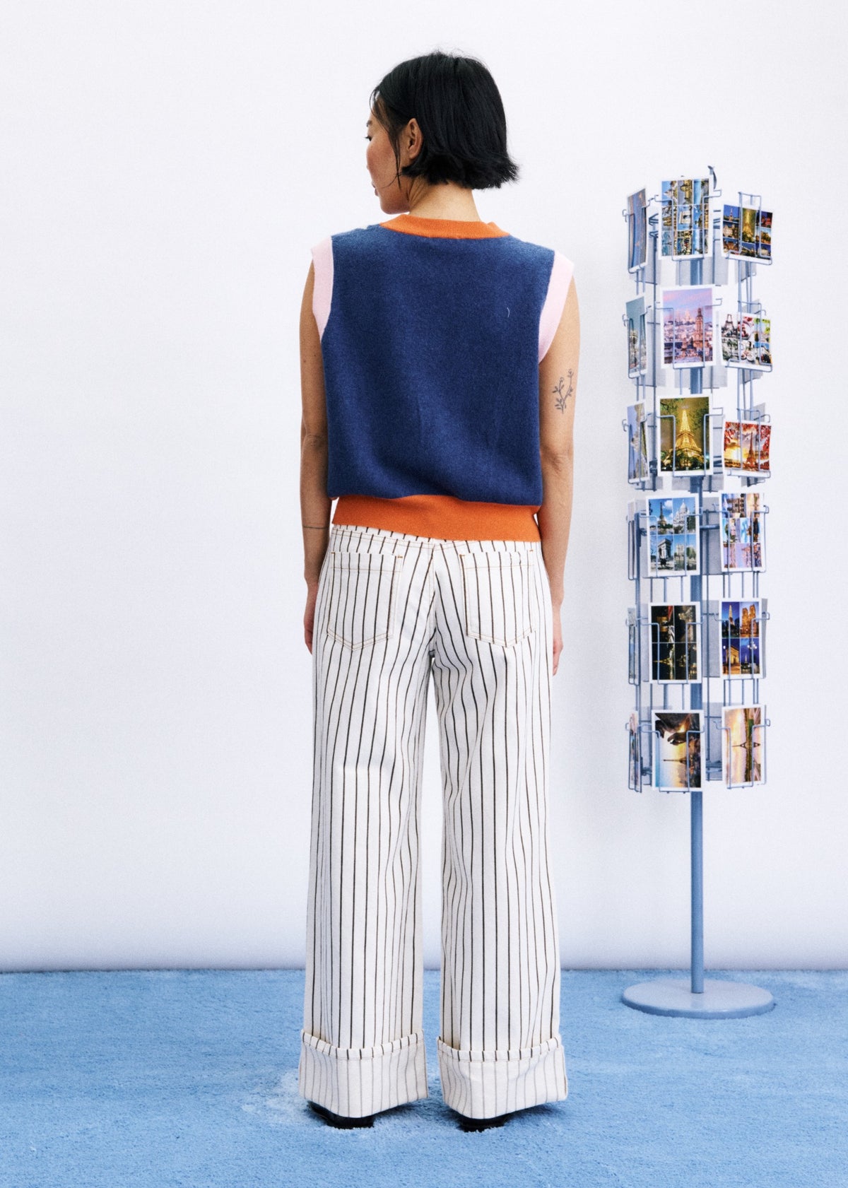 FRNCH Akita Striped Pullover in Rose