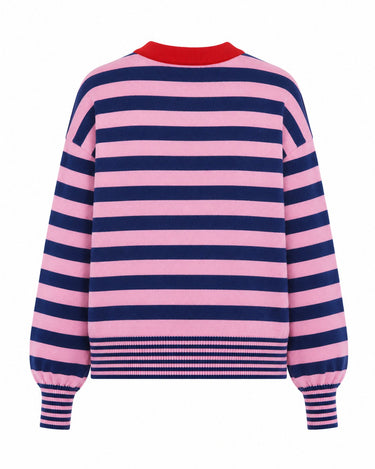 FRNCH Akita Striped Pullover in Rose