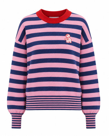 FRNCH Akita Striped Pullover in Rose