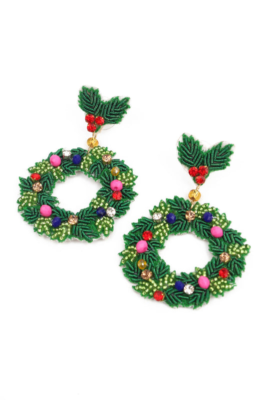 My Doris Christmas Wreath Earrings