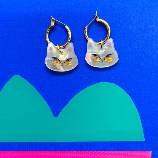 House of Disaster Catnip Cat Hoop Earrings