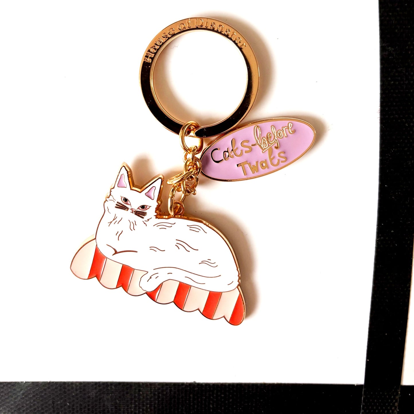 House of Disaster Catnip 'Cats before twats' Keyring