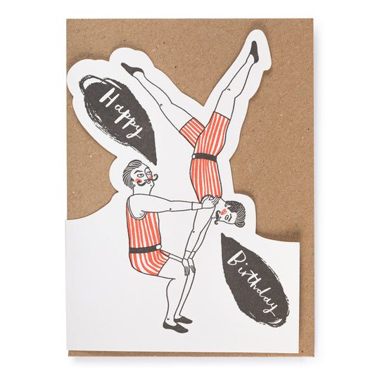 Archivist Happy Birthday Acrobats Cut Out card