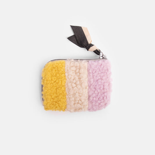 Caroline Gardner Multi Stripe Borg Corner Purse