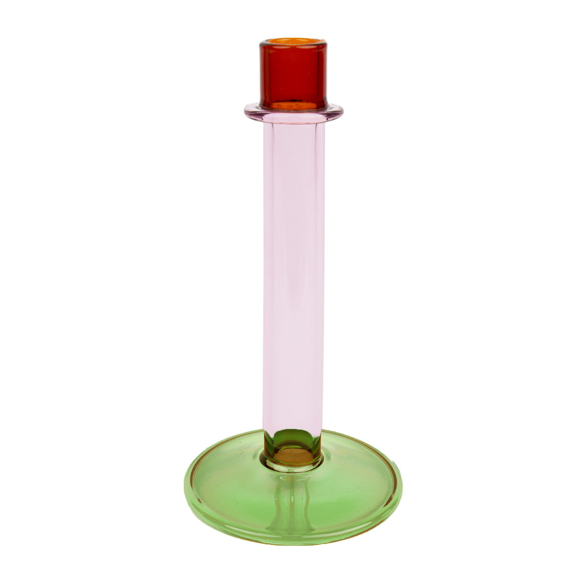 glass, tri-coloured candle stick from Talking Tables