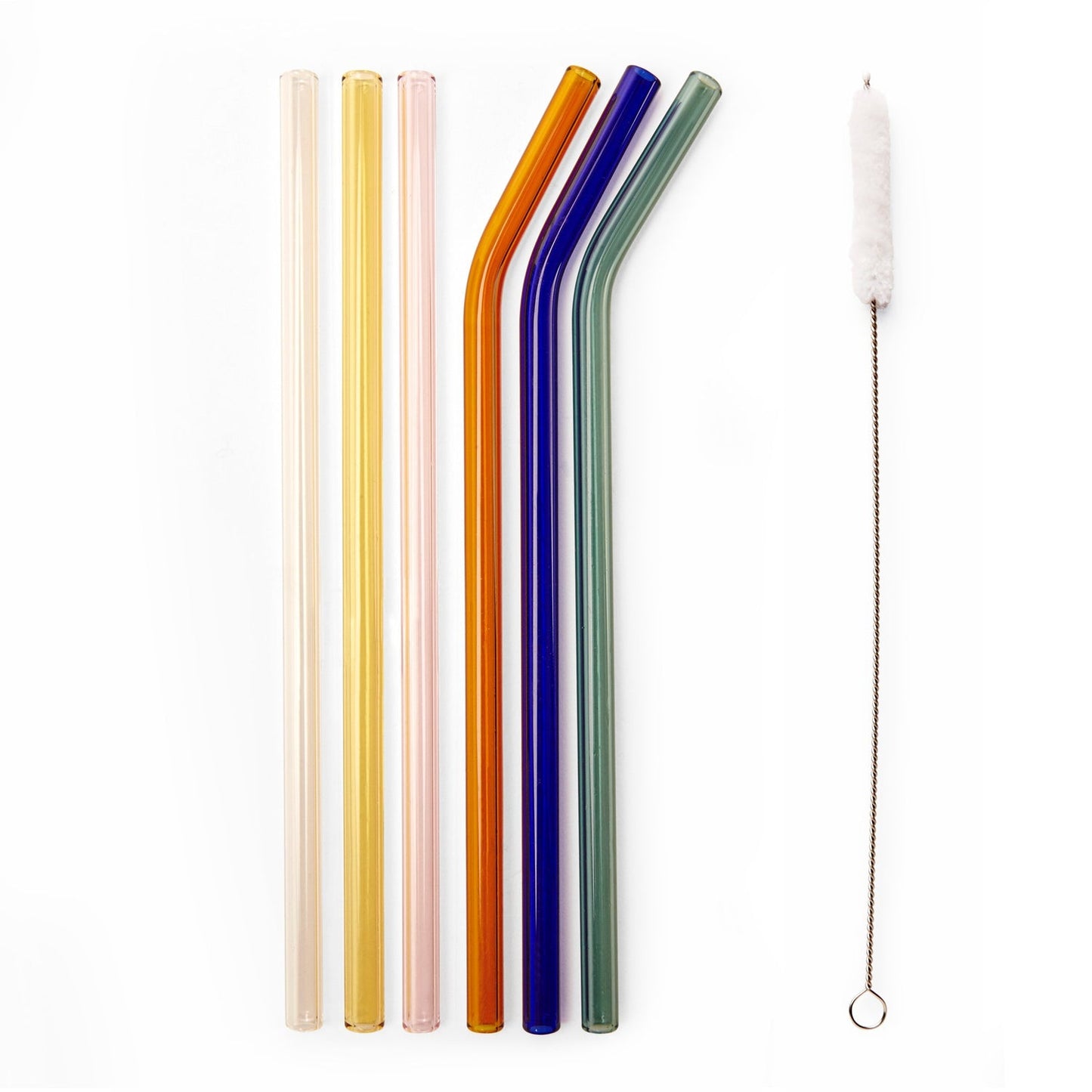 Kikkerland Colorful Reusable Glass Straws