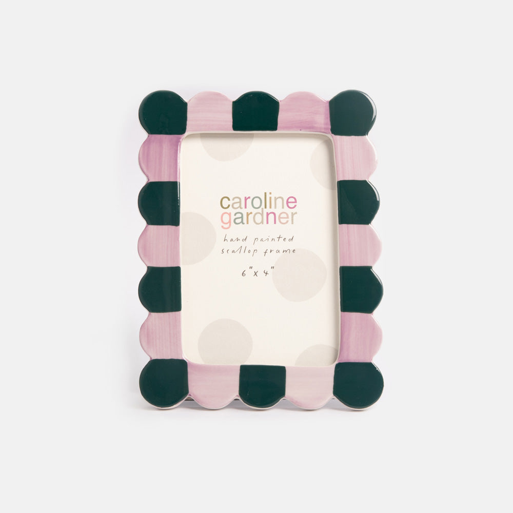 Caroline Gardner Lilac & Teal Scallop Edge Photo Frame 4x6"