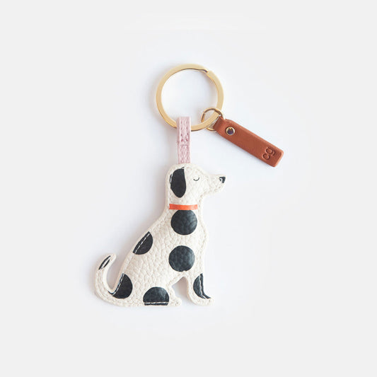 Caroline Gardner Mono Spots Dog Keyring