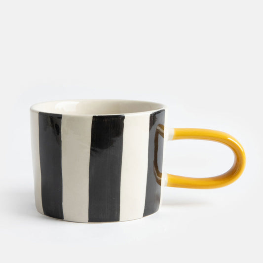 Caroline Gardner Mono Wide Stripe Ceramic Mug