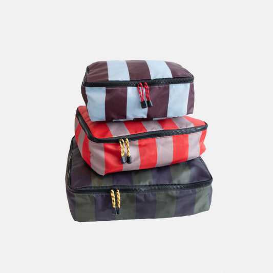 Caroline Gardner Multi-Stripe Set of 3 Handle Packing  Cubes