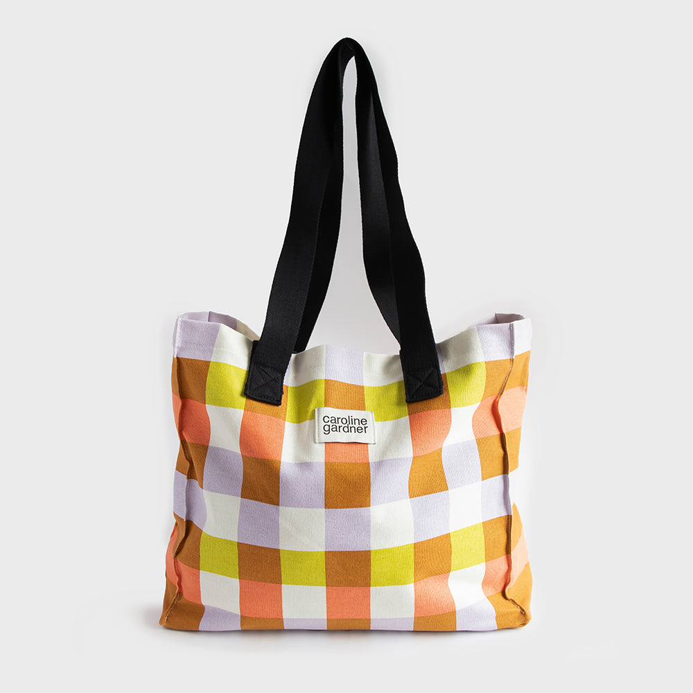 Caroline Gardner Multi Check Large Tote Bag