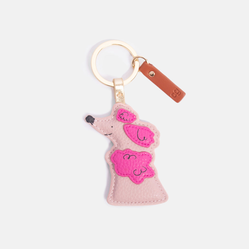 Caroline Gardner Pink Poodle Keyring