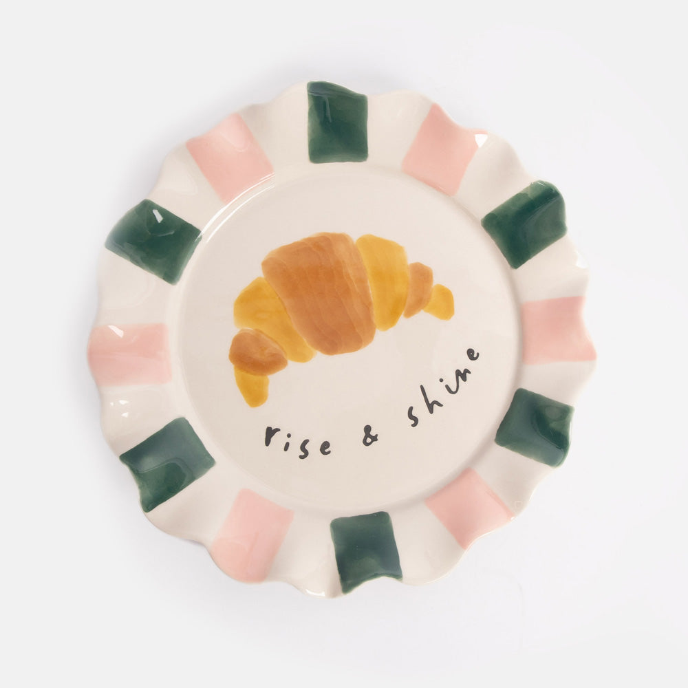 Caroline Gardner Rise & Shine Croissant Ceramic Plate