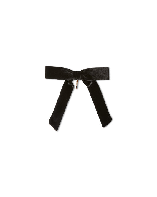 Chalk Bexhill Velvet Bow Ponytail Pin in Bear Black